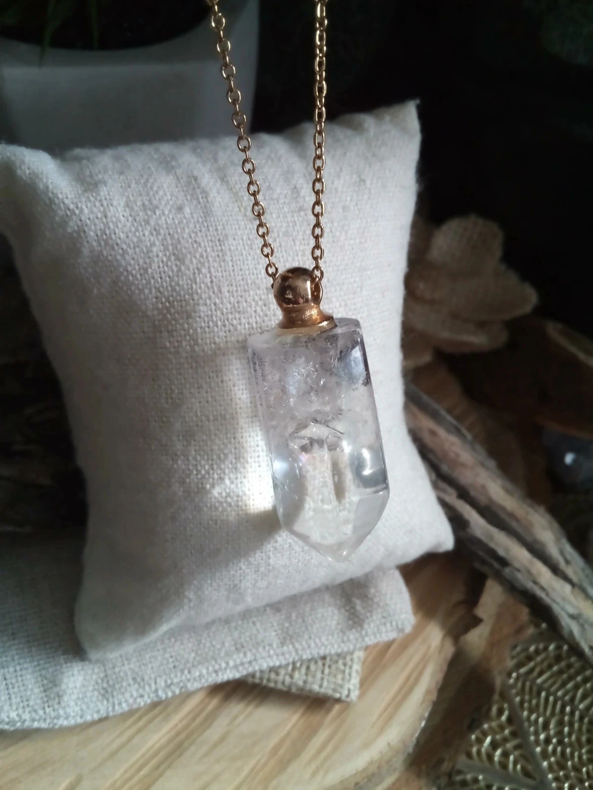Collar punta en cristal de cuarzo – photo 3